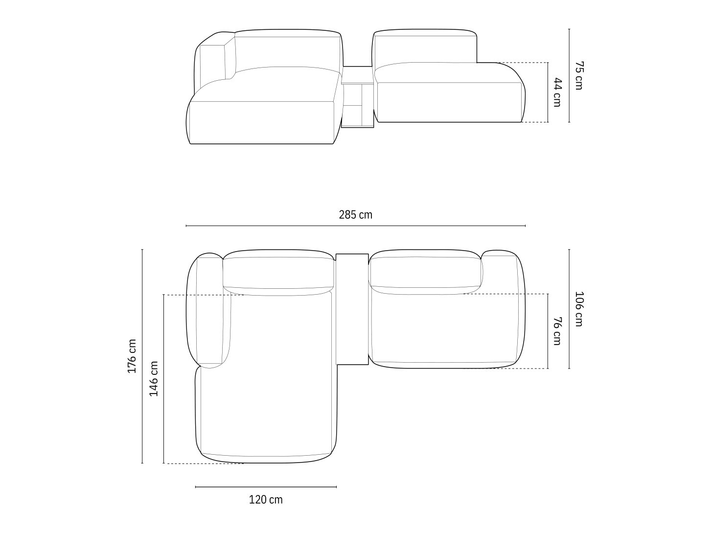 Modulinis minkštas kampas Sorcoro 125 (Tilia 86)