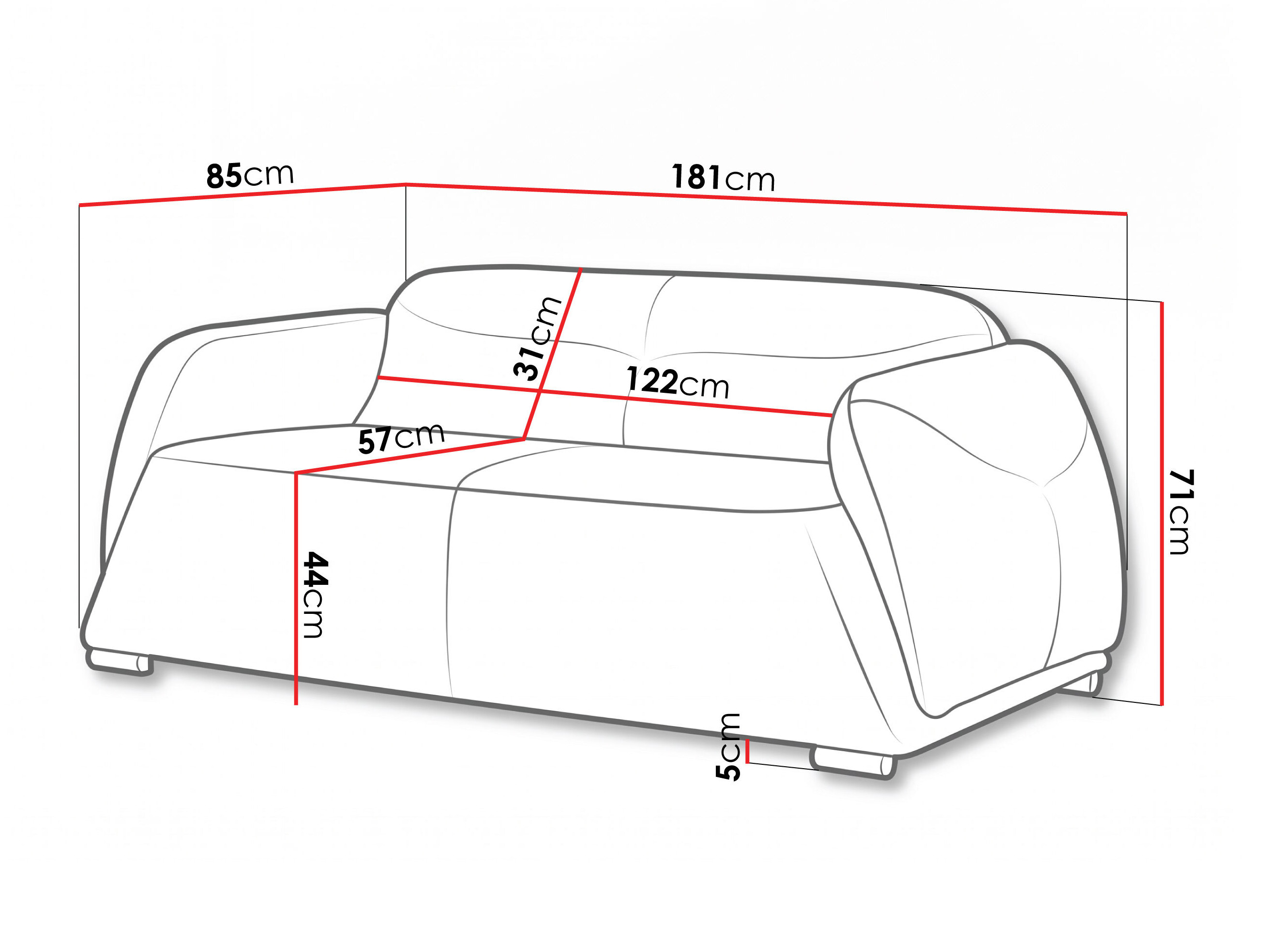 Sofa Carson 142 (Bellini 05)