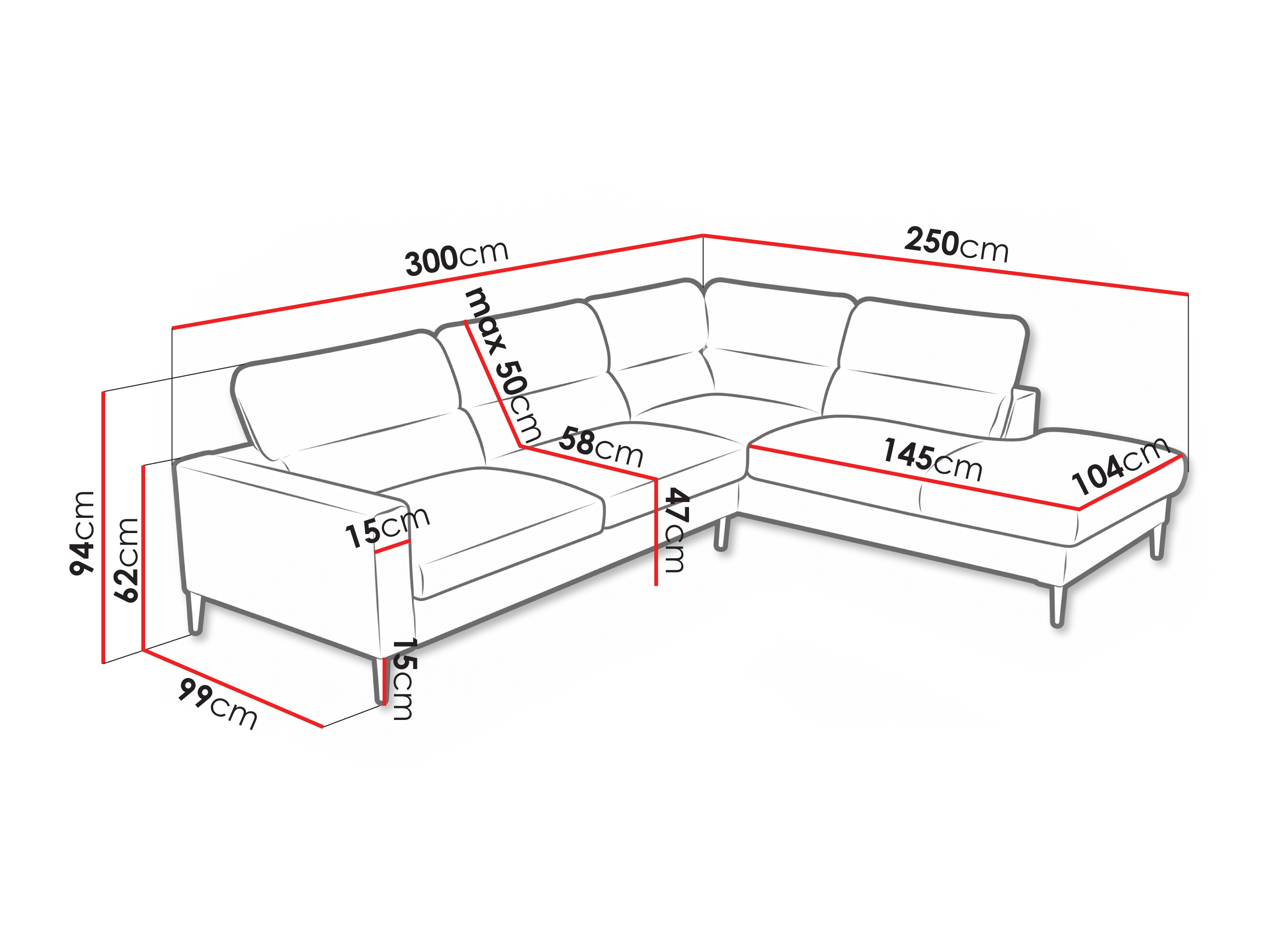 Minkštas kampas Lufkin 151 (Lincoln 03)