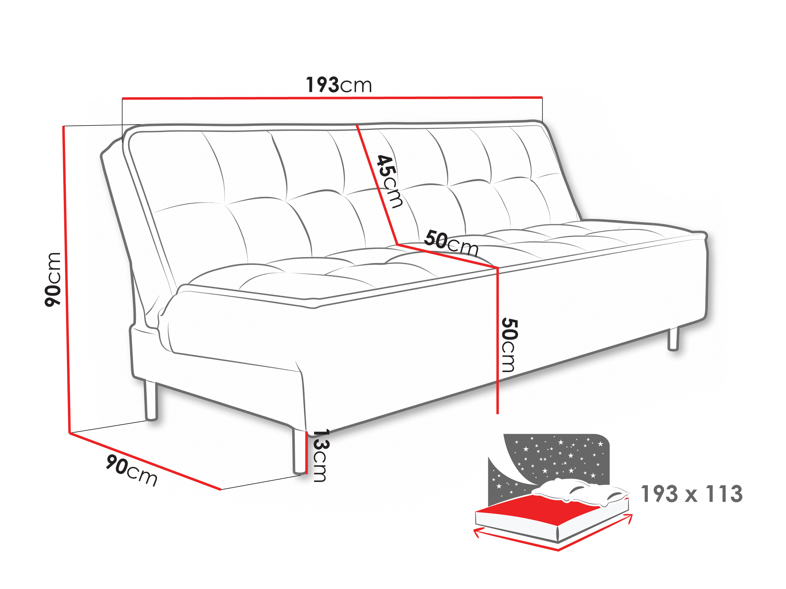 Sofa lova Lufkin 149 (Curio 09)