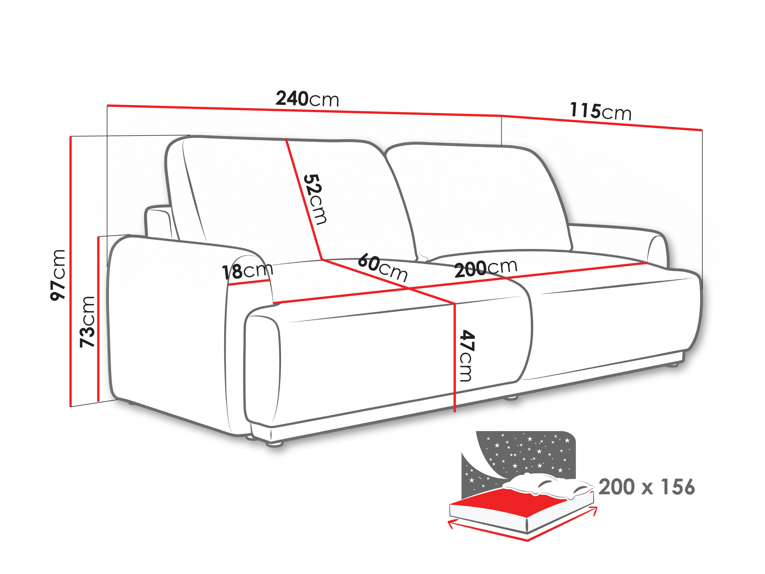 Sofa lova Lufkin 113 (Bello 15)