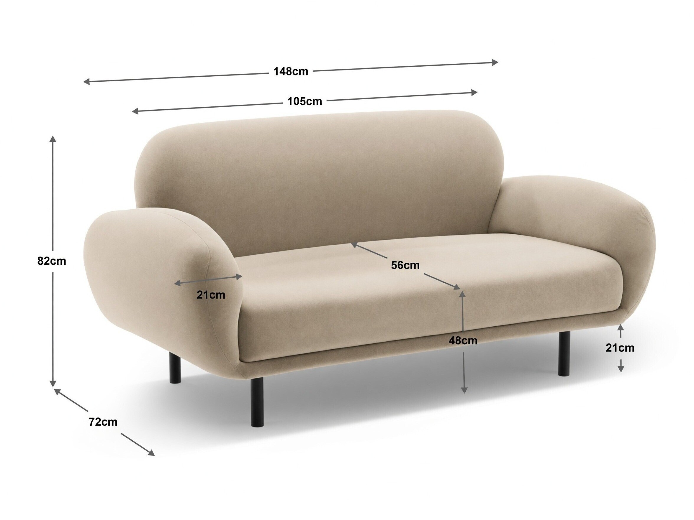 Sofa Beckley 342 (Casino Stone)