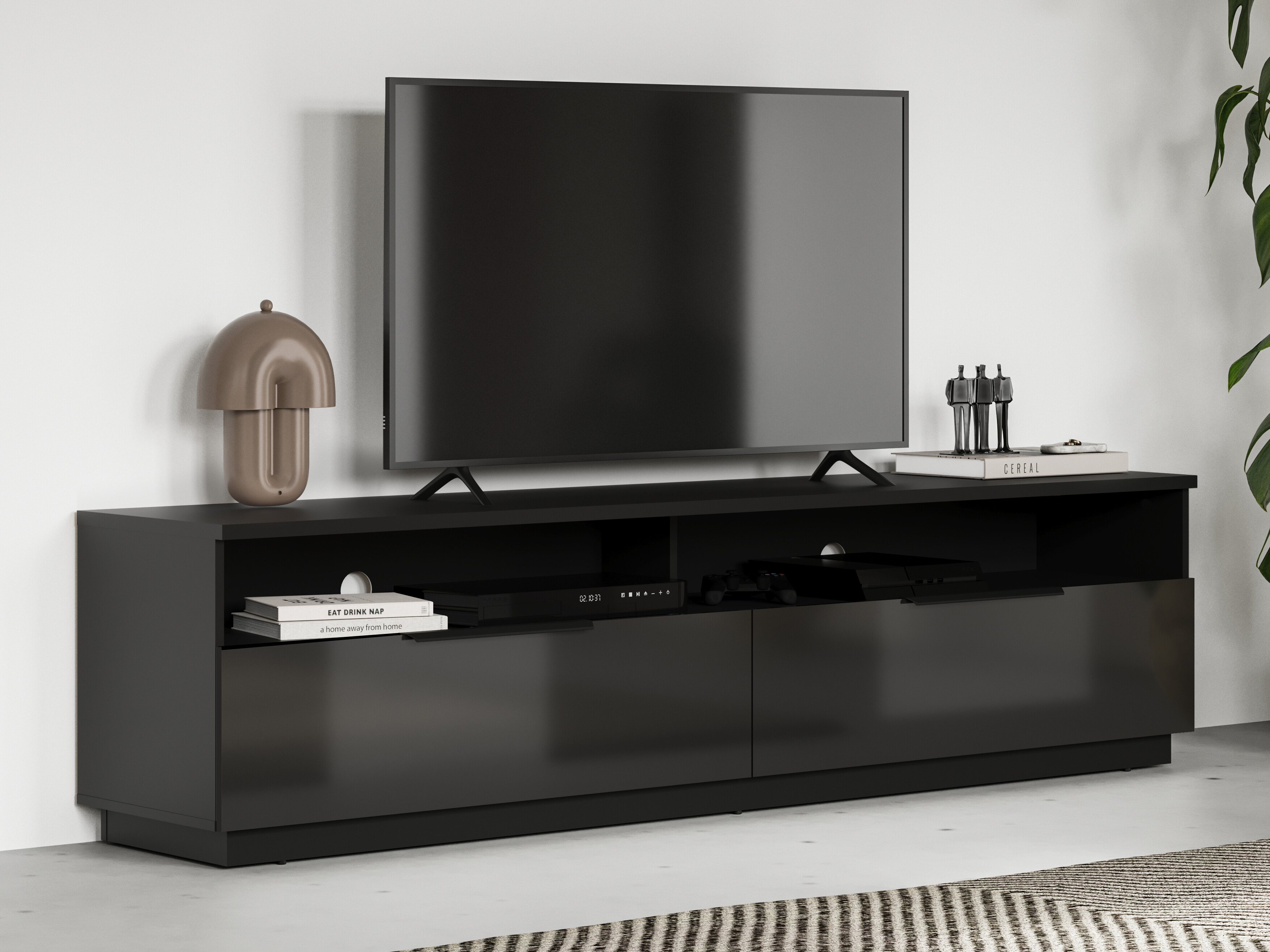 TV staliukas Talevaro 102 (Juoda + Blizgi juoda)