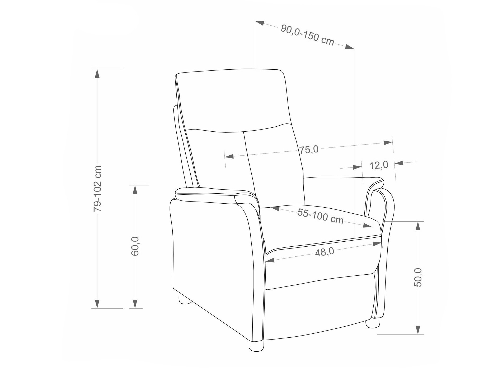Fotelis reglaineris Houston 2229 (Smėlinė)