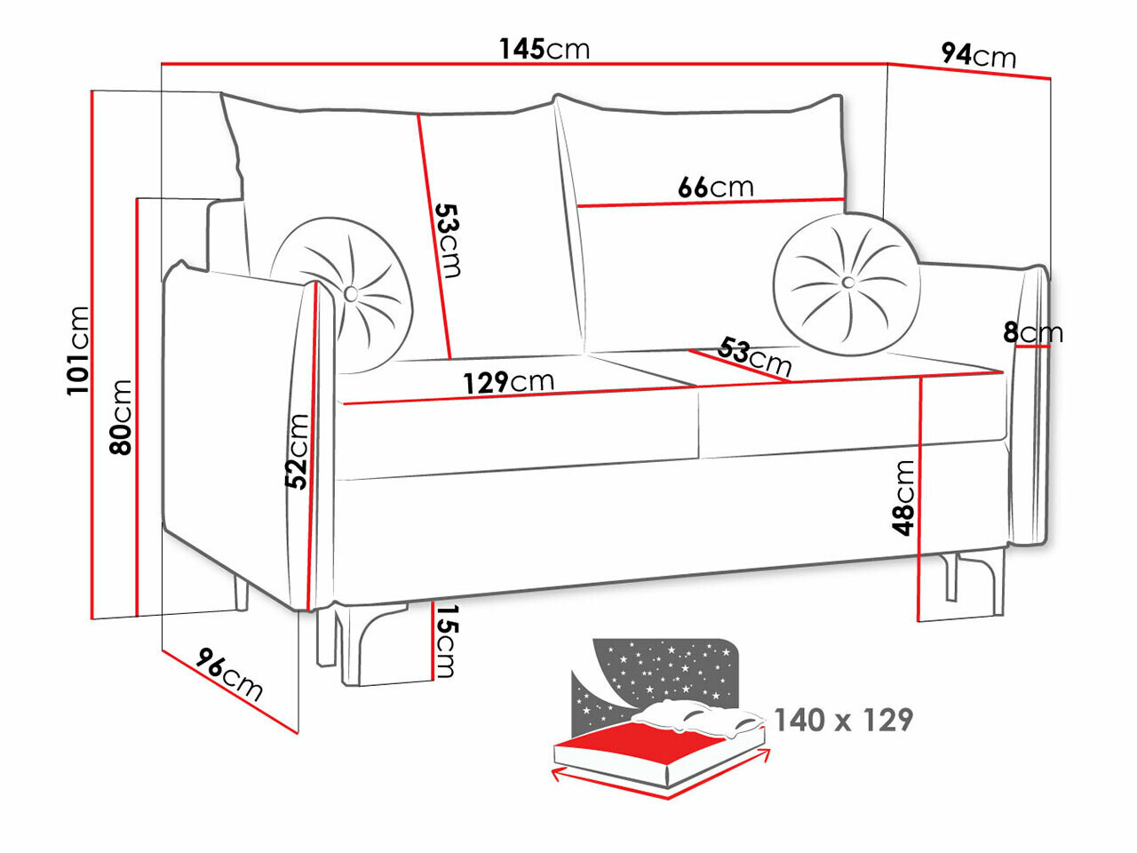 Sofa lova ST9476 su pažeista pakuote