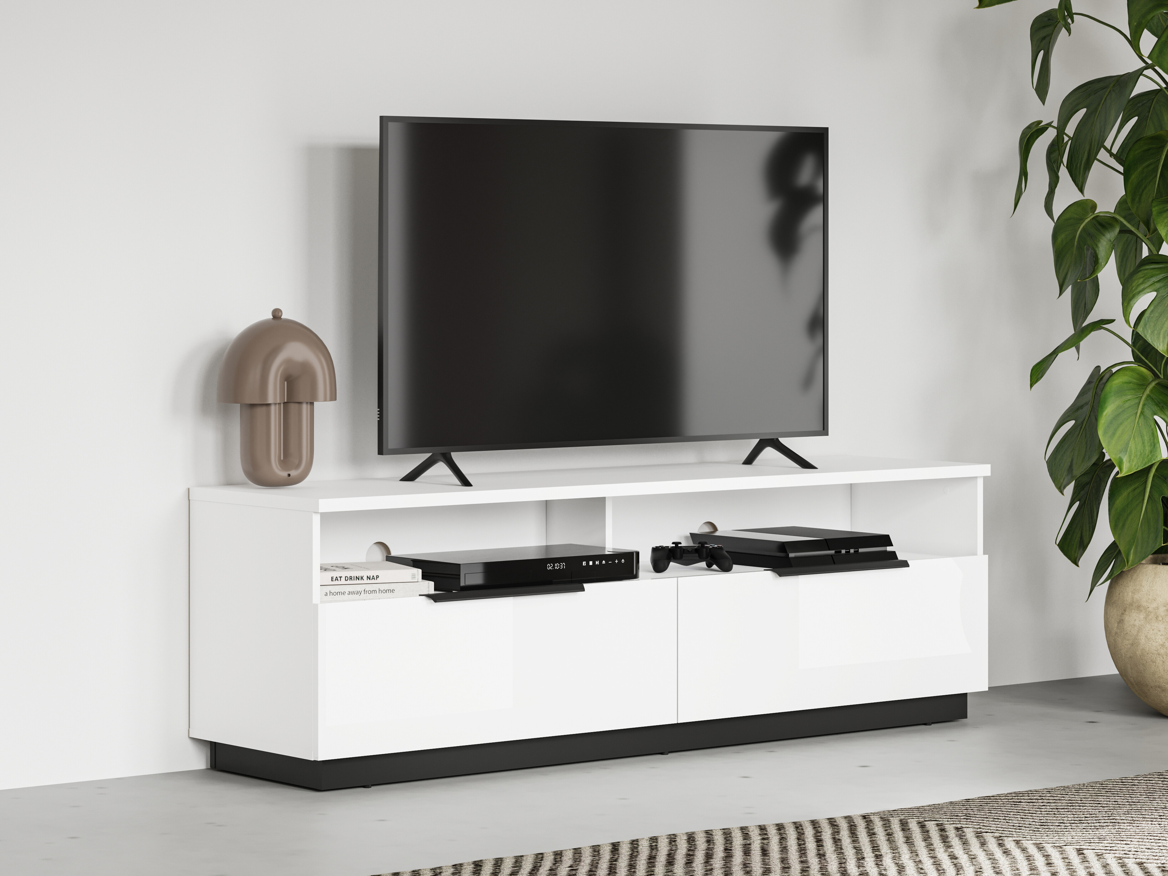 TV staliukas Talevaro 103 (Balta + Blizgi balta)