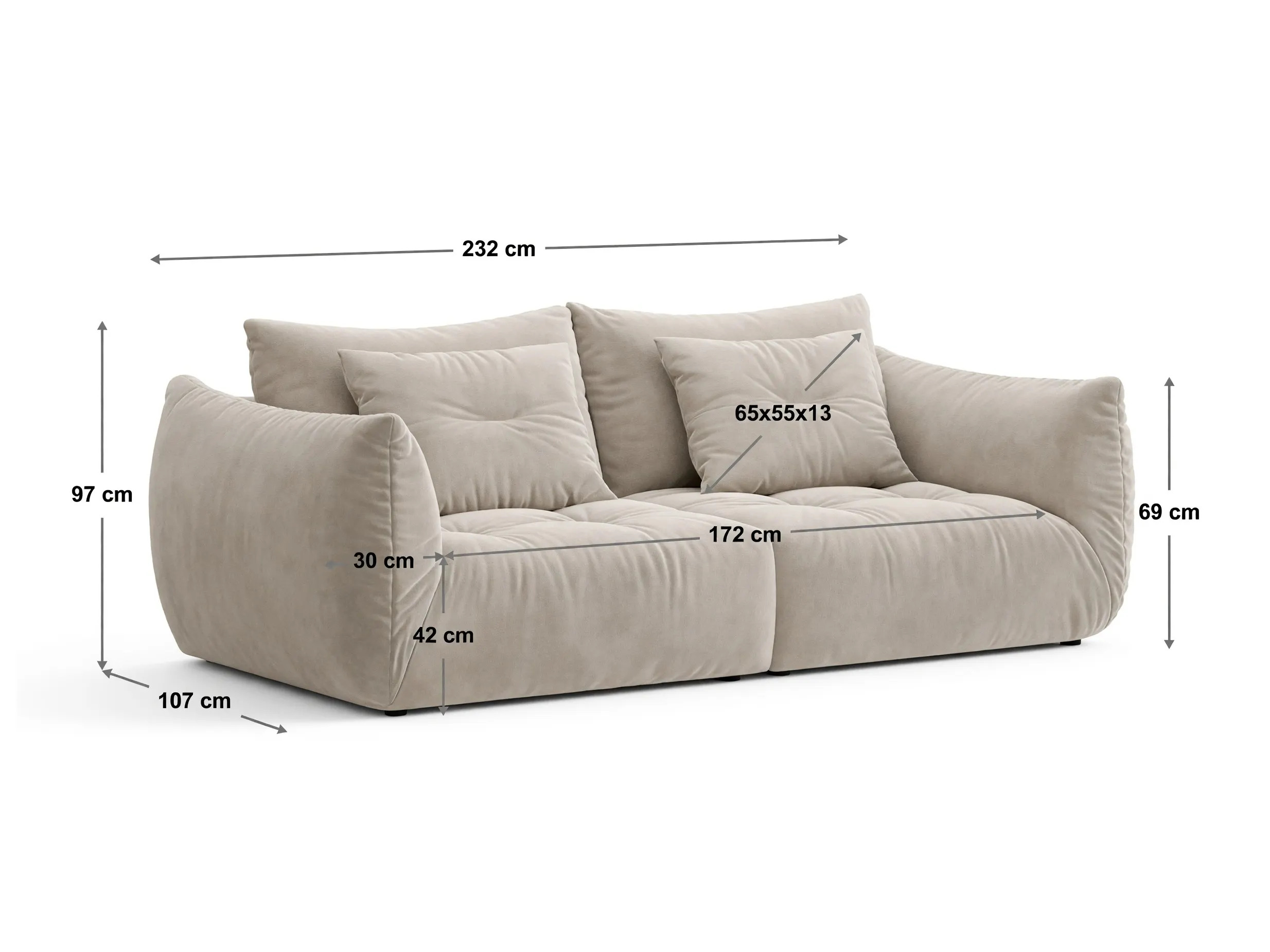 Modulinė sofa Benorli 100 (Wind 52)