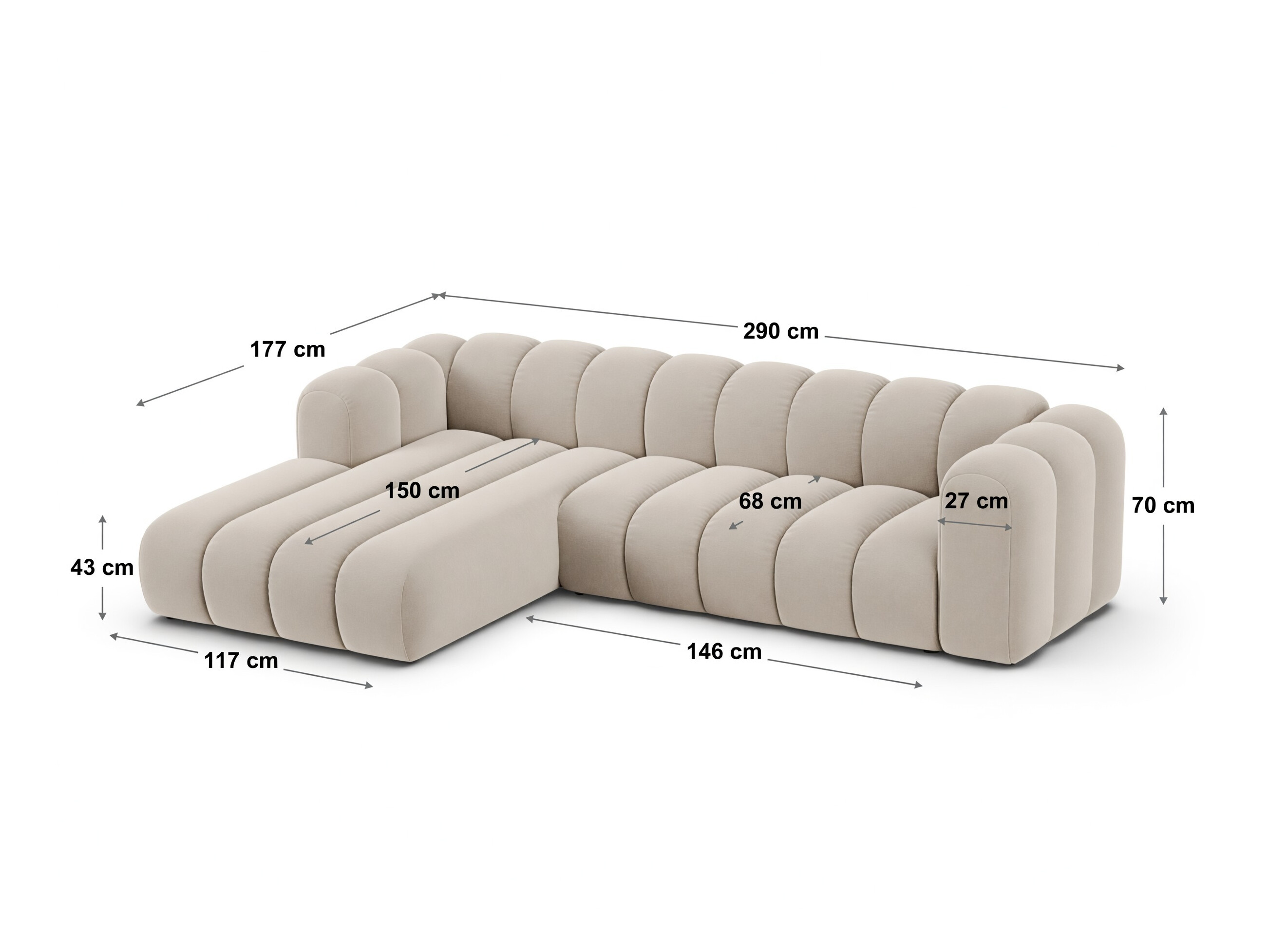 Modulinis minkštas kampas Cirleve 106 (Eden 02)