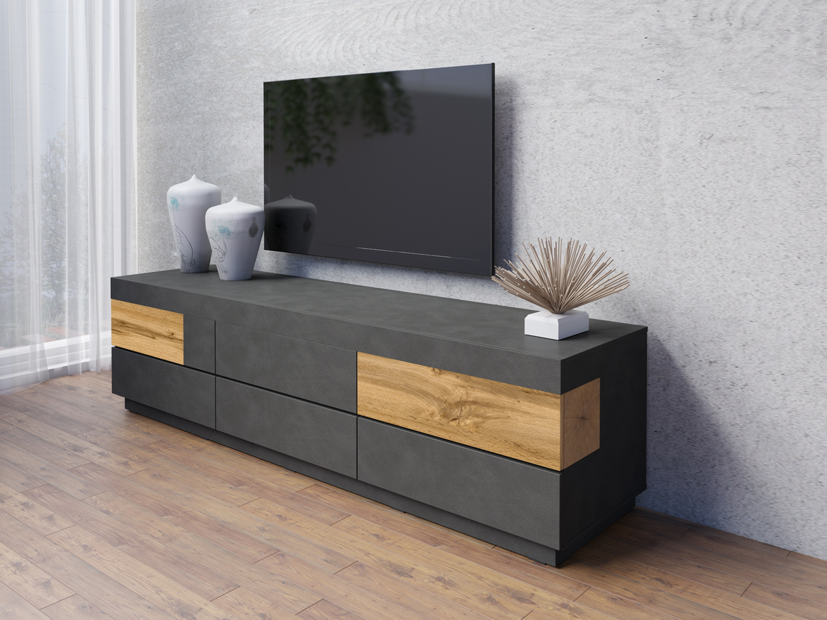 TV staliukas Livlore 102 (Matera pilka + Votan ąžuolas)