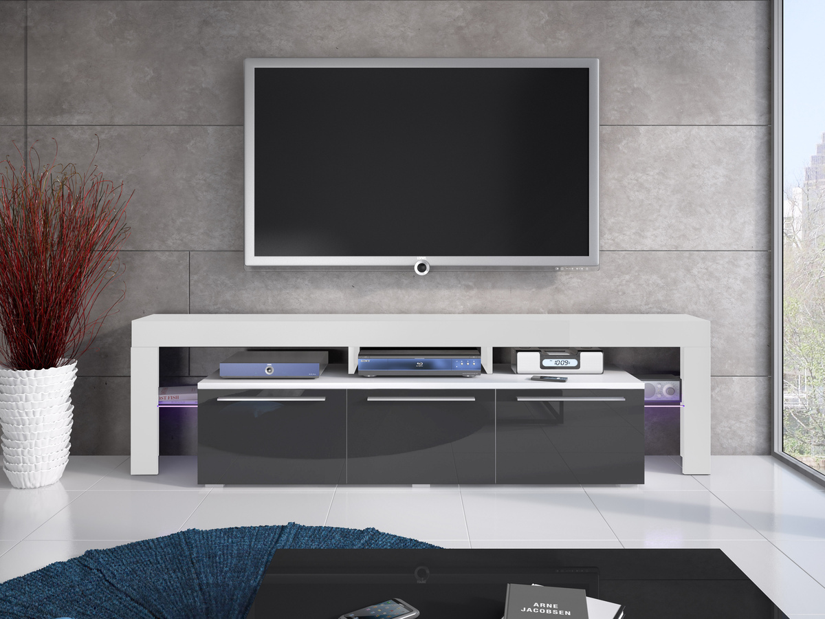 TV staliukas Arbor (Balta + Blizgus pilkas)