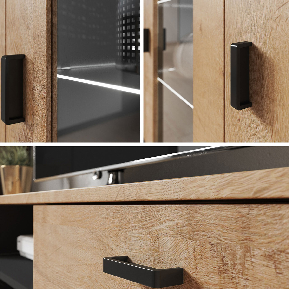 TV staliukas Tornola 100 (Juoda + Blizgi juoda)